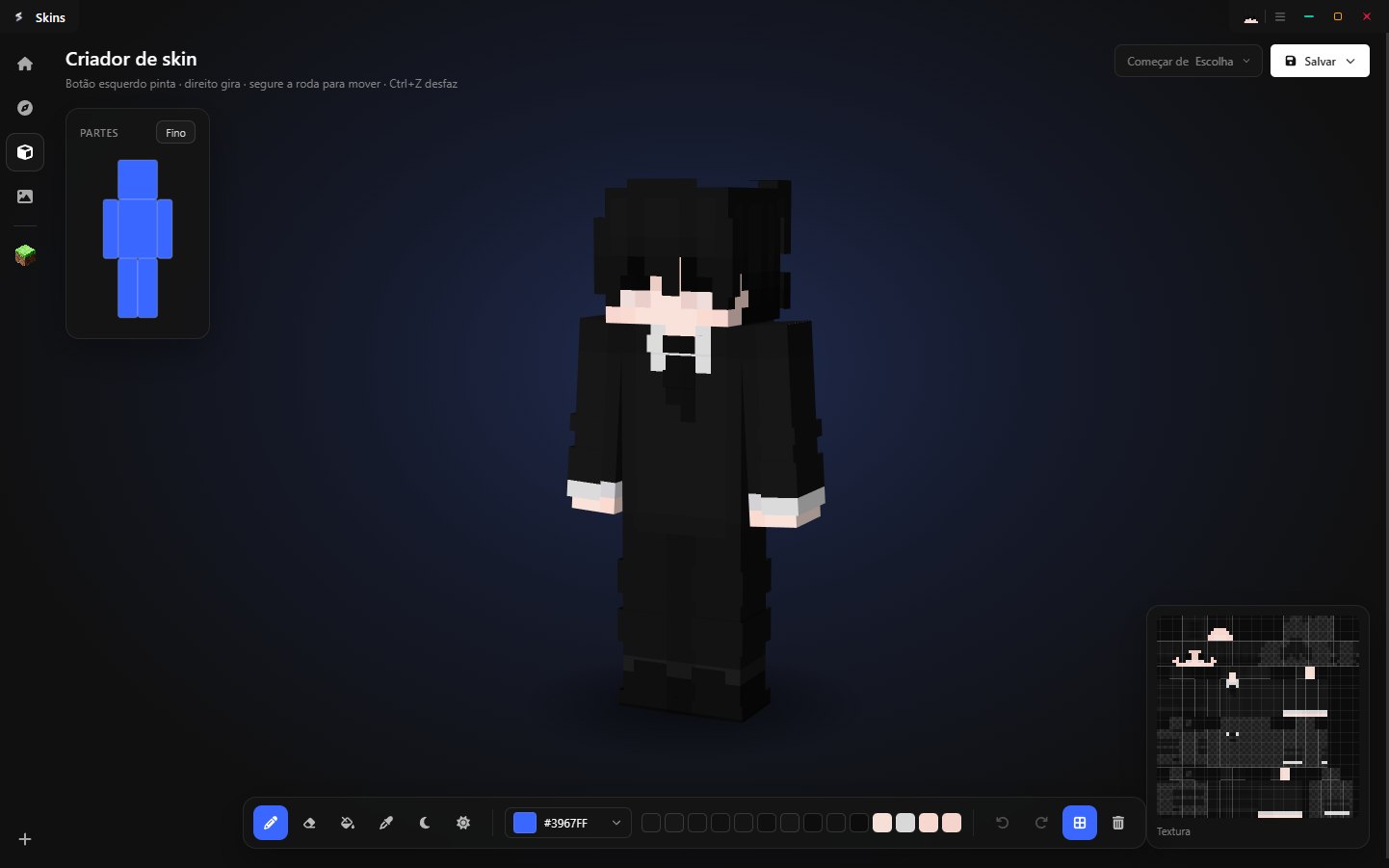 Tela Criador de skin do Silky Launcher